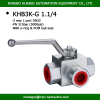 BK3 series hydraulic 3 way L port BSP 1 1/4 ''ball valves high pressure wog5000 carbon steel pipeline ball valves
