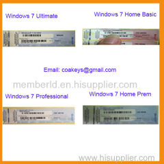 Windows 7 COA Sticker For Pro/Ult/Home Prem