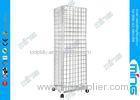 Customized Powder Coated Gridwall Display Racks Tower with Casters
