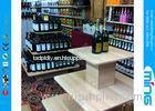 Simple Square Economy Wooden Store Displays Table , Wine Display Rack