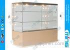 Half Vision Jewelry Tempered Glass Display Cabinets , Locking Sliding Door Showcase