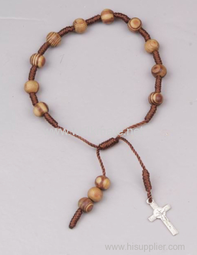 Religious Wooden Rosary Bracelet