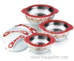 PAVONIA INSULATED 3PCS FOOD BOWL SET