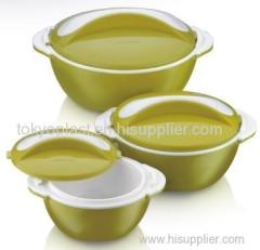 PAVONIA 3PCS MICROWAVE SAFE INSULATED BOWL SET