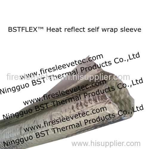 Aluminum Coated Fiberglass Heat Reflective Split Sleeve with Adhesive Closure