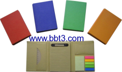 Eco promotional wrinting notepad with ruler,ballpen and sticky notes