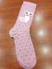 sweet cat printed pink socks
