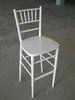 Lacquer Armless White Wooden Chiavari Barstool Solid Wood Pub Chair , BIFMA