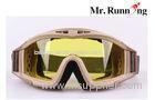 Police Military Tactical Goggles , Yellow Polycarbonate Lens Eye Glasses