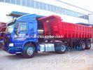 Blue 50 Ton Low Bed Trailer Two Single , 2 Axles Semi Trailer Truck