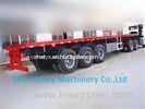 Sinotruk Flat Bed 3 Axles Semi Trailer Trucks in Red for Unloading