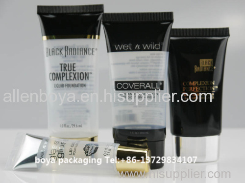transparent and black cosmetic plastic tubes