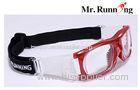 Prescription Basketball Glasses , Red Frame Optical Goggles For Lady