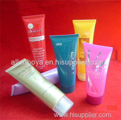 30ml glossy soft plastic tubes with offset printing with clear flip top cap