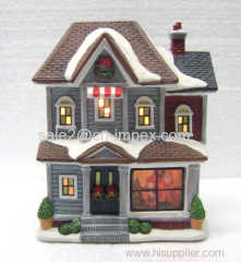 China arts crafts Porcelain xmas house-DS1587E