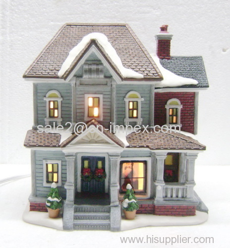 Ceramic xmas light house-DS1568F