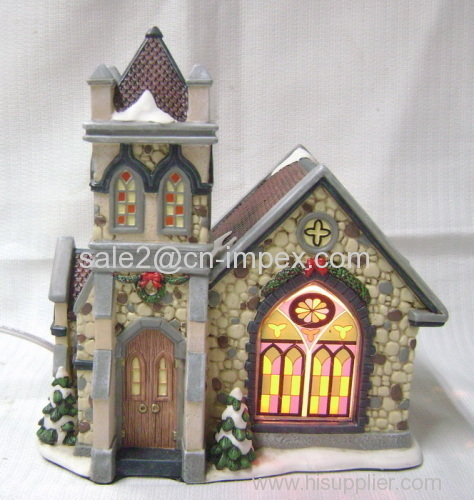 resin xmas house decorations-DS1568D