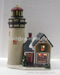 Lighted Porcelain Christmas Holiday House DS1611K