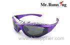 Purple / Grey Polycarbonate Frame Glasses , Sports Eyewear For Lady