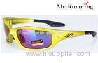 Ladies UV Protection Polarized Sport Sunglasses Yellow Frame For Cycling