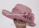 12cm Light Purple Sinamay Ladies Church Hats With Roll Up Brim For Party