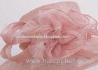 Pink Feather Fascinators Ladies Tea Party Hats With 12cm Brim For Banquet