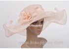 15cm Soft Brim Ladies Tea Party Hats / Pink Tea Party Hats For Girls
