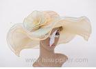 16cm Soft Wavy Brim Ladies Tea Party Hats / Sinamay Tea Party Hats For Girls