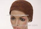 No Brim Taupe Crown Raffia Sun Hats / Ladies Sun Hats For Seashore