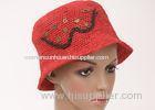 3cm Short Brim Natural Raffia Sun Hats / Elegant Crochet Ladies Sun Hats For Party