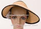 14cm Natural Light Brown Raffia Hats For Women , Party Floppy Sun Hats