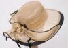 Natural Yellow Straw Braid Ladies Sinamay Hats For Banquet , 11cm Brim