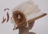 Bleaching White Ladies Sinamay Hats With 8.5cm Brim , Flower Fascinators Sinamay Hats