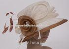 Bleaching White Ladies Sinamay Hats With 8.5cm Brim , Flower Fascinators Sinamay Hats