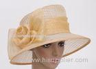 9cm Brim Natural Ivory Ladies Sinamay Hats With Bowknot , Ladies Sun Hats