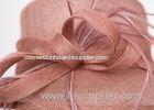 Round Top Crown Ladies Sinamay Hats , Small Brim Feather Fascinators Sinamay Hat For Fashion