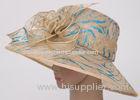 Fascinators Blue Color Zebra Ladies Sinamay Hats With 12cm Brim For Church