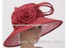 12cm Brim Ladies Sinamay Hats Flower Decoration For Church