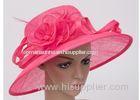 11cm Red Fashion Rose Red Color 12cm Brim Ladies Sinamay Hats For Woman