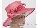 Summer Red Ladies Sinamay Hats / 11cm Natural Ladies Church Hats For Decoration