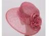 Pink Ladies Sinamay Hats For Shopping With Flower , Ladies Dress Hats