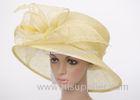 Exaggerated Fascinators Yellow Ladies Sinamay Hats , 57cm Sinamay Hats