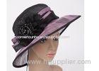 10cm Brim Black Ladies Sinamay Hats / Natural Ladies Church Hats For Halloween