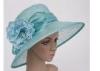 Lake Blue Flower Ladies Sinamay Hats With 12cm Brim For Decoration