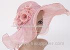 Pink Wave Soft Brim Sinamay Hats For Women / Comfortable Ladies Dress Hats