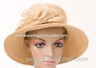 Straw Braid Flower Womens Straw Hats With Short Brim For Leisure