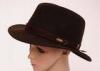6cm Brim Man Wool Felt Fedora Hat / Autumn Black Cowboy Hat For Church