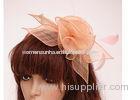 Flower Light Pink PP Sinamay Fascinator Headwear Decoration For Women