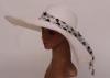 9cm White Paper String Wide Brimmed Sun Hat With Bowknot For Leisure