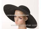 15cm Black Wide Brimmed Sun Hat / 58cm Raffia Straw Braid For Leisure